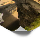 グリーンココナッツヤシの木でグリーングラスフィールド近く ポスター (角)