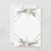 グリーンコットンボホーグリッター結婚式RSVP 出欠カード (裏面)