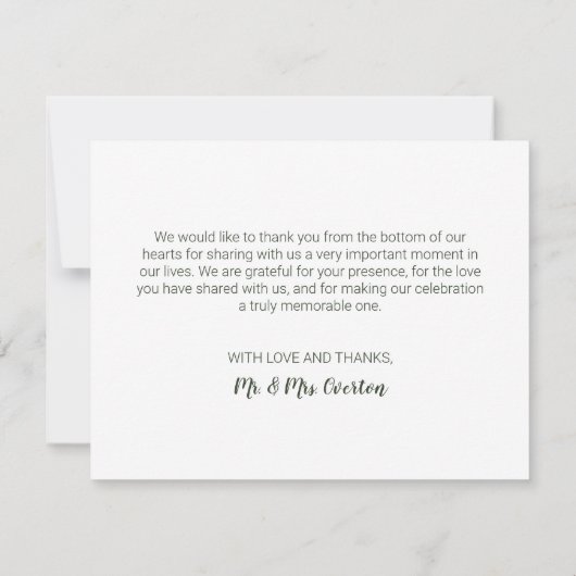 グリーンコテージコアボタニカルカントリーガーデン サンキューカード (裏面)