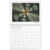 グリーンコレクション抽象芸術フラクタル2025 カレンダー (1月 2017)