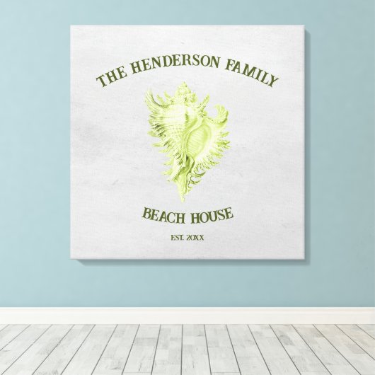 グリーンコンチシェルキャンバス印刷 キャンバスプリント (インサイチュ (ウッドフロア))