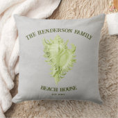 グリーンコンチシェル装飾用クッション クッション (ブランケット)