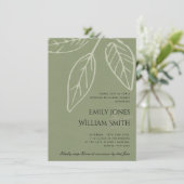 グリーンコンテンポラリークラフト葉リハーサルディナー 招待状 (スタンド正面)