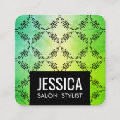 グリーンコンテンポラリーグラマー スクエア名刺 (正面)
