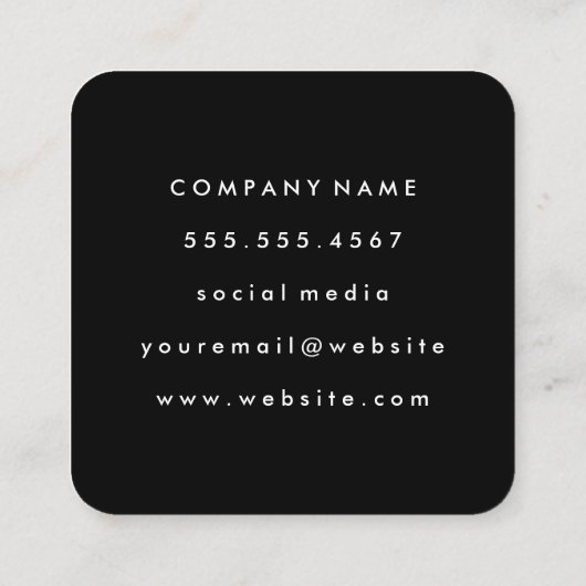 グリーンコンテンポラリーグラマー スクエア名刺 (裏面)