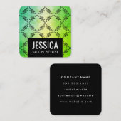 グリーンコンテンポラリーグラマー スクエア名刺 (正面/裏面)