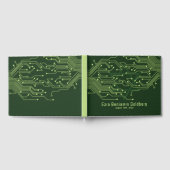グリーンコンピュータ回路基板バー(ユダヤ教の)バル・ミツバー ゲストブック (全面)