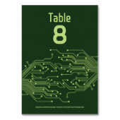 グリーンコンピュータ回路基板バー（ユダヤ教の）バル・ミツバー テーブルナンバー (裏面)