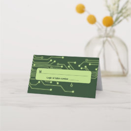 グリーンコンピュータ回路基板バー（ユダヤ教の）バル・ミツバー プレイスカード