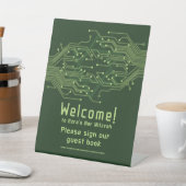 グリーンコンピュータ回路基板バー(ユダヤ教の)バル・ミツバー 台座サイン (インサイチュ)