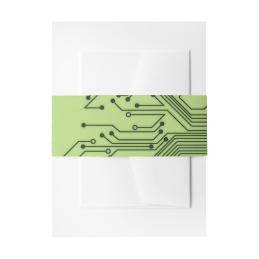 グリーンコンピュータ回路基板（ユダヤ教の）バル・ミツバー招待状 招待状ベリーバンド (正面例)