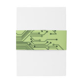 グリーンコンピュータ回路基板（ユダヤ教の）バル・ミツバー招待状 招待状ベリーバンド (裏面例)