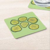 グリーンコーシェードリル漬けチップススウィートピックルデコール スクエアペーパーコースター (アングル)