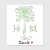 グリーンコースタルパルメットパームモノグラム シール (シート)