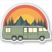 グリーンコーチレインボーマウンテンズキス – カット シール (正面)