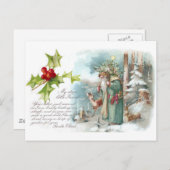 グリーンコートを着たサンタからの手紙 シーズンポストカード (正面/裏面)