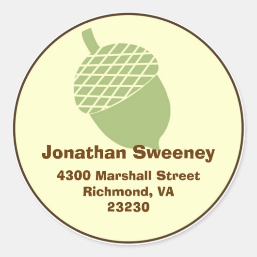 グリーンコーン秋秋名前をカスタムする住所 シール (正面)