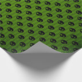 グリーンゴシックスカルプリント素朴ハロウィーン ラッピングペーパー (角)