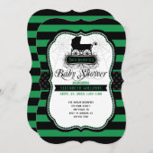 グリーンゴシックハロウィーンベビーシャワー招待状 招待状 (正面/裏面)