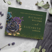 グリーンゴシックバラグリッター結婚式招待状 招待状