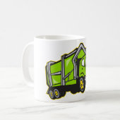 グリーンゴミのトラックのマグ コーヒーマグカップ (正面左)