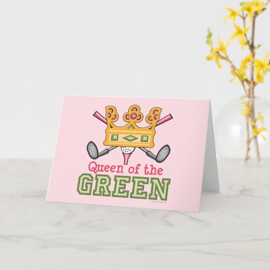 グリーンゴルフのクイーングリーティングカード カード (黄色い花)
