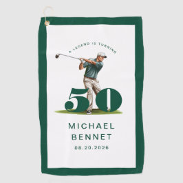 グリーンゴルフの50歳の誕生日 ゴルフタオル