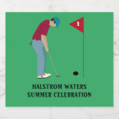 グリーンゴルフをテーマ スパークリングワインラベル (シングルラベル)