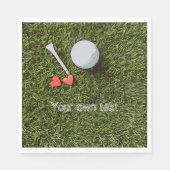 グリーンゴルファーの愛用ゴルフボールとティー スタンダードランチョンナプキン (正面)