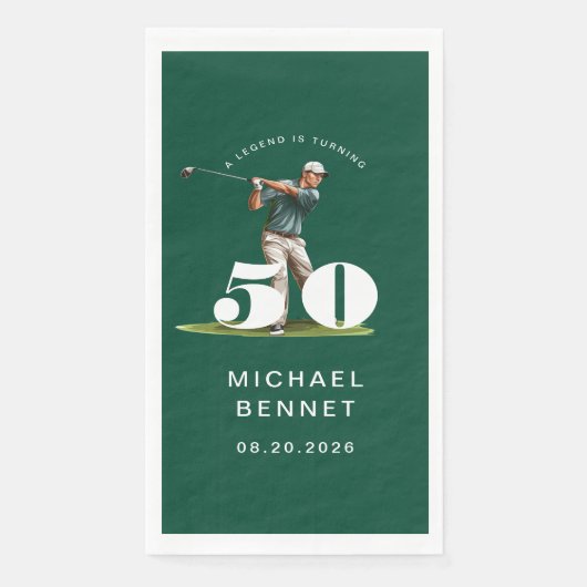 グリーンゴルファー風モダンなデザインの50歳の誕生日グッズ (正面)