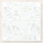 グリーンゴルフアイコンパターン ガラスコースター (裏面)