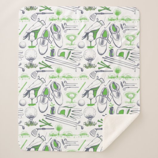 グリーンゴルフアイコンパターン シェルパブランケット (正面)