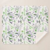 グリーンゴルフアイコンパターン シェルパブランケット (正面(横))