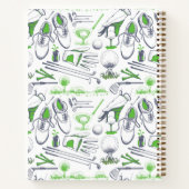 グリーンゴルフアイコンパターン ノートブック (裏面)