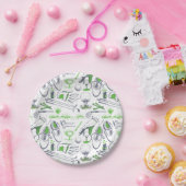 グリーンゴルフアイコンパターン ペーパープレート (パーティー)