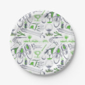 グリーンゴルフアイコンパターン ペーパープレート (正面)