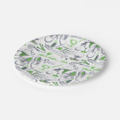 グリーンゴルフアイコンパターン ペーパープレート (アングル)