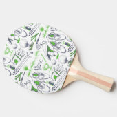 グリーンゴルフアイコンパターン 卓球ラケット (横)
