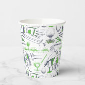 グリーンゴルフアイコンパターン 紙コップ (左)