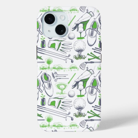 グリーンゴルフアイコンパターン Case-Mate iPhoneケース (裏面)