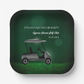 グリーンゴルフカートゴルファーバチュラーパーティゴルフパーティー ペーパープレート (正面)