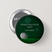 グリーンゴルフコースゴルフボールゴルフバチュラーパーティ 缶バッジ (正面&裏面)