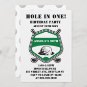 グリーンゴルフテーマバースデーパーティー招待状 (正面/裏面)