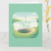 グリーンゴルフテーマ誕生日 カード (黄色い花)