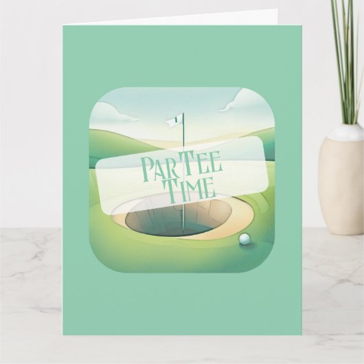 グリーンゴルフテーマ誕生日 カード (正面)