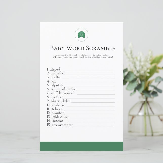 グリーンゴルフベビー単語スクラブル赤ちゃんシャワー (スタンド正面)
