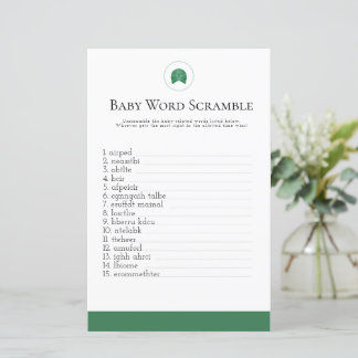 グリーンゴルフベビー単語スクラブル赤ちゃんシャワー