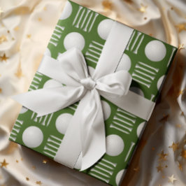 グリーンゴルフボールとティーギフト ラッピングペーパー