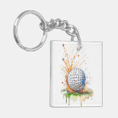 グリーンゴルフボールの前進性 キーホルダー (正面左)