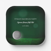 グリーンゴルフボールゴルファーバチュラーパーティゴルフパーティー ペーパープレート (正面)